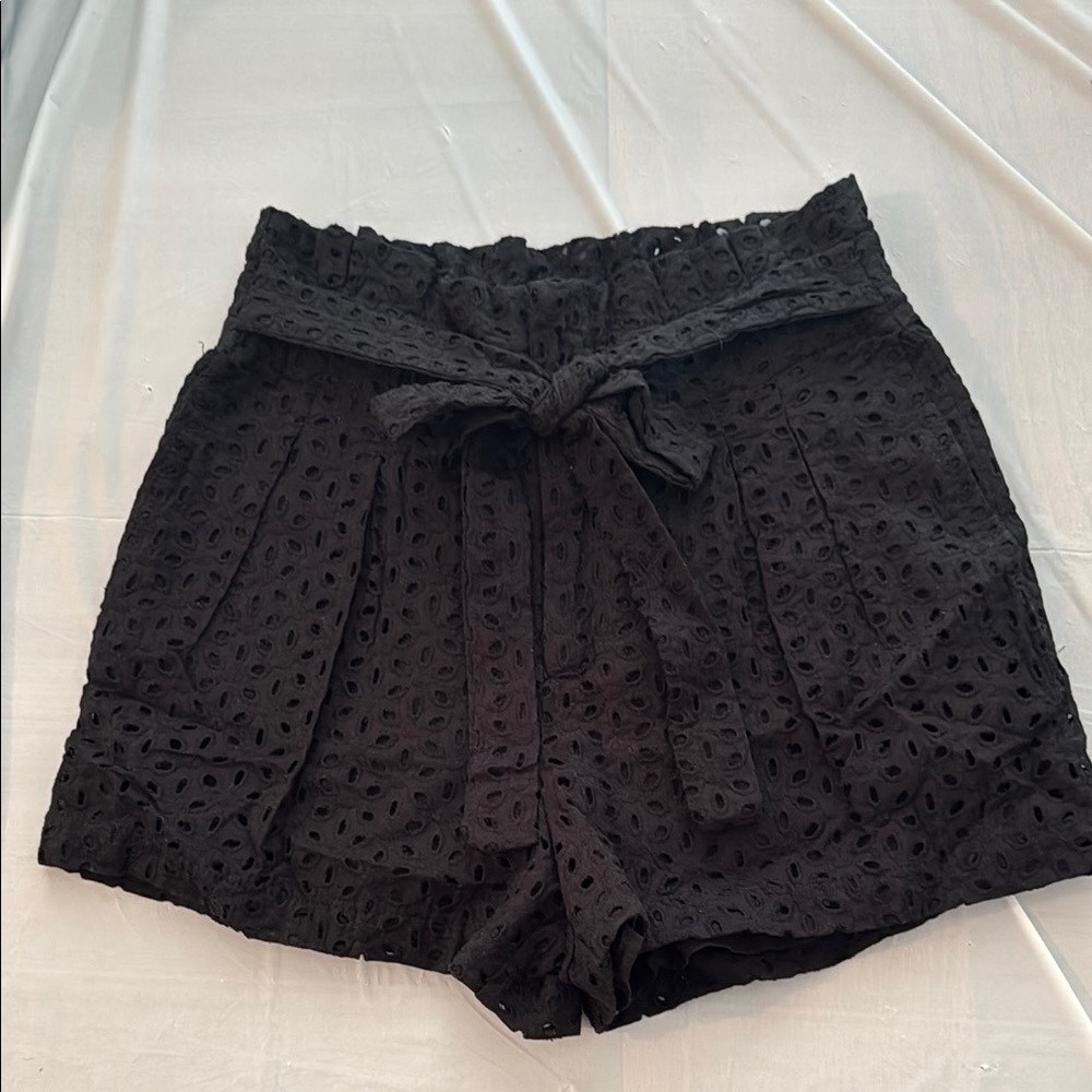 Blue Rain Black Eyelet Women Shorts